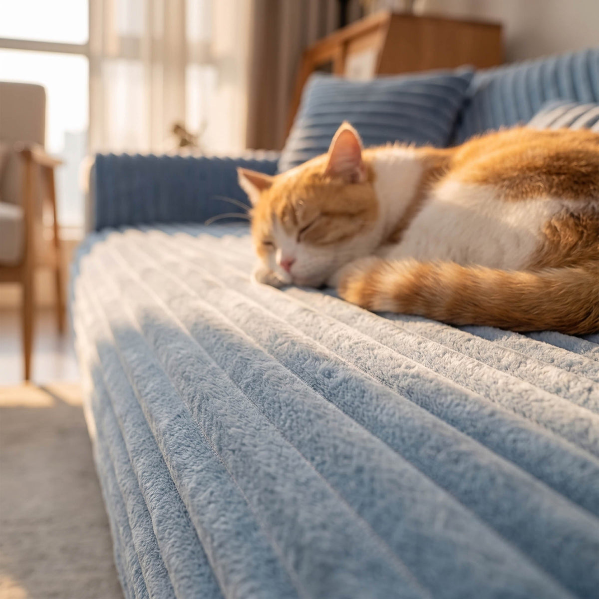 Luxe Ribbed Plush Nonslip Sofa/Couch Cover