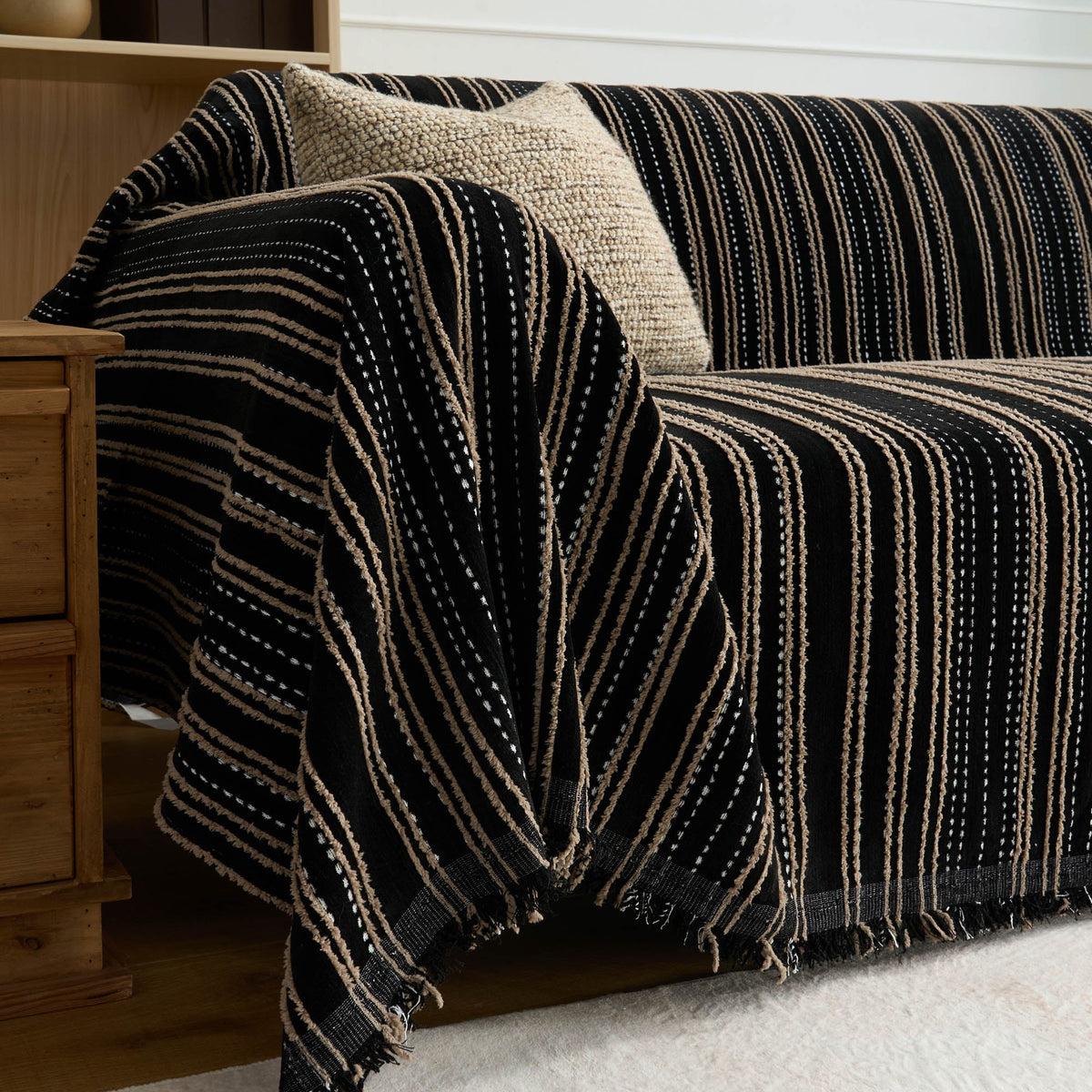 Textured Stripe Sofa/Couch Cover