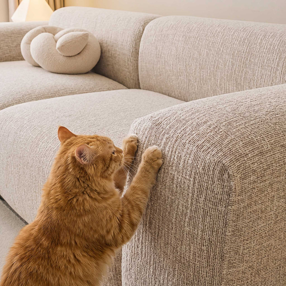 Elegant Chenille All-Season Stretch Sofa Cover – Full-Wrap Anti-Scratch Protection