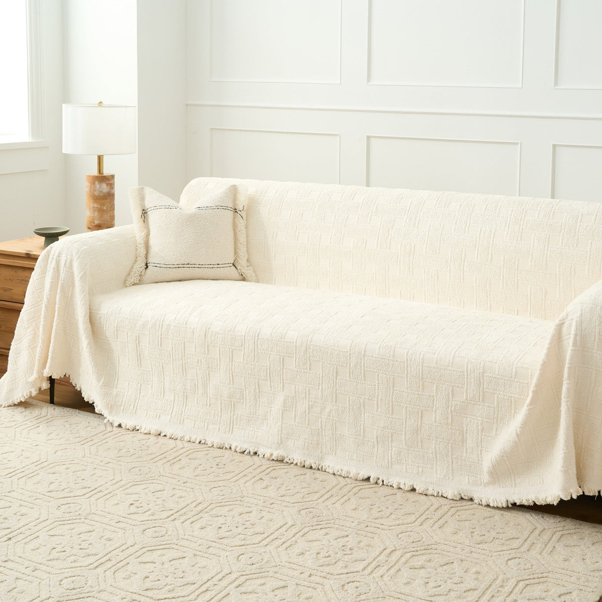Cozy Winter Crosshatch Style Sofa/Couch Cover