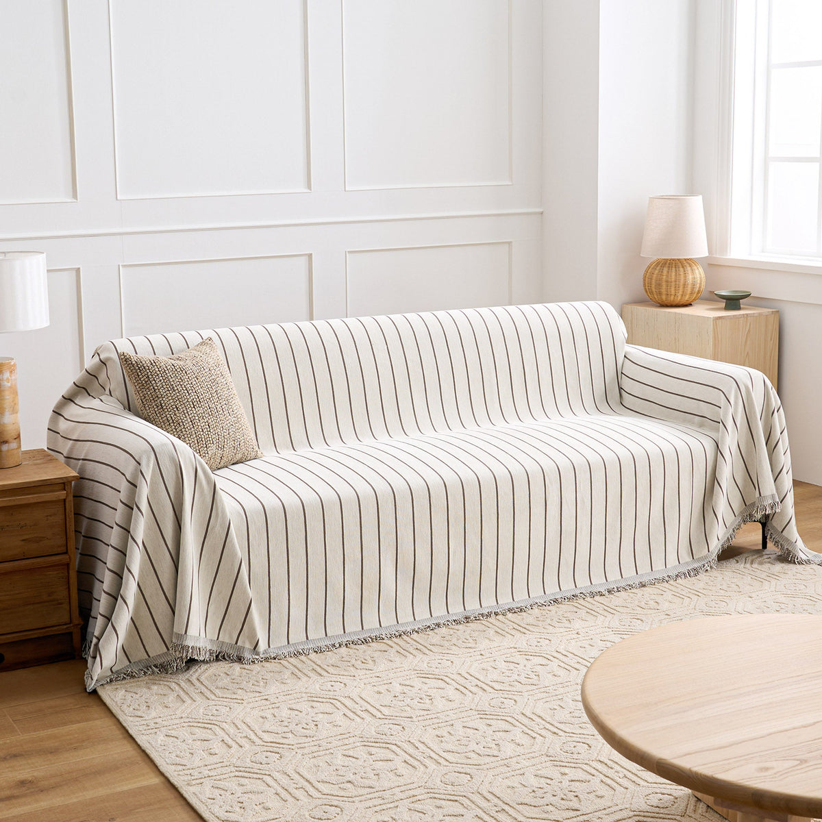 Black Linearity Reversible Comfort Sofa / Couch Cover