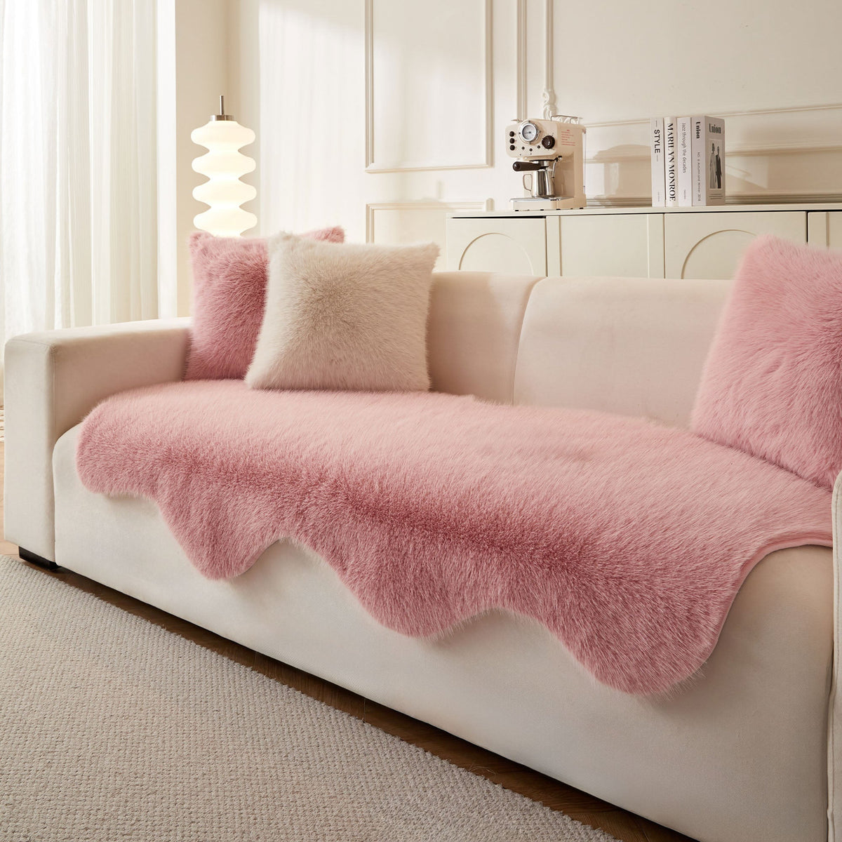 Ultra-Soft Scandinavian Fluffy Sofa/Couch Cover