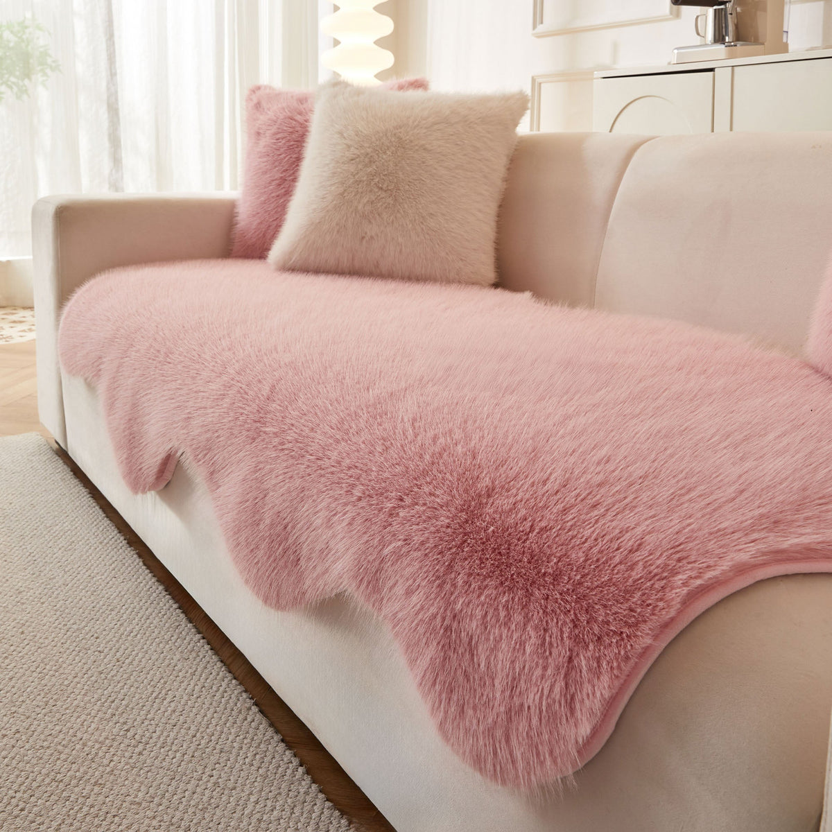 Ultra-Soft Scandinavian Fluffy Sofa/Couch Cover