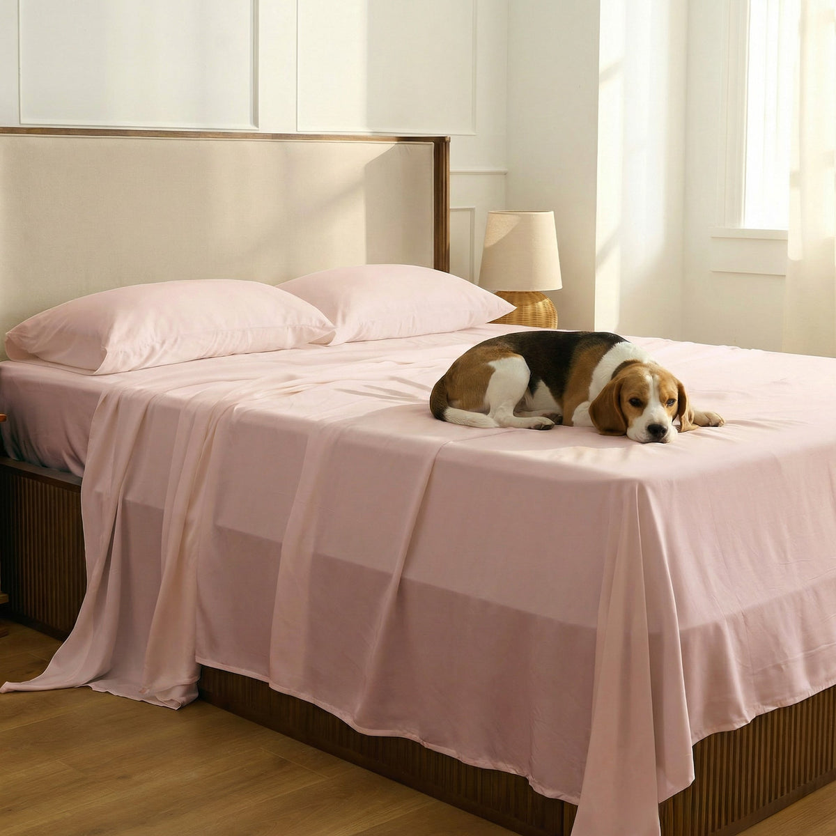 FURRFREE Bamboo Flat Sheet - Pet Hair Repellent for Dogs/Cats Family