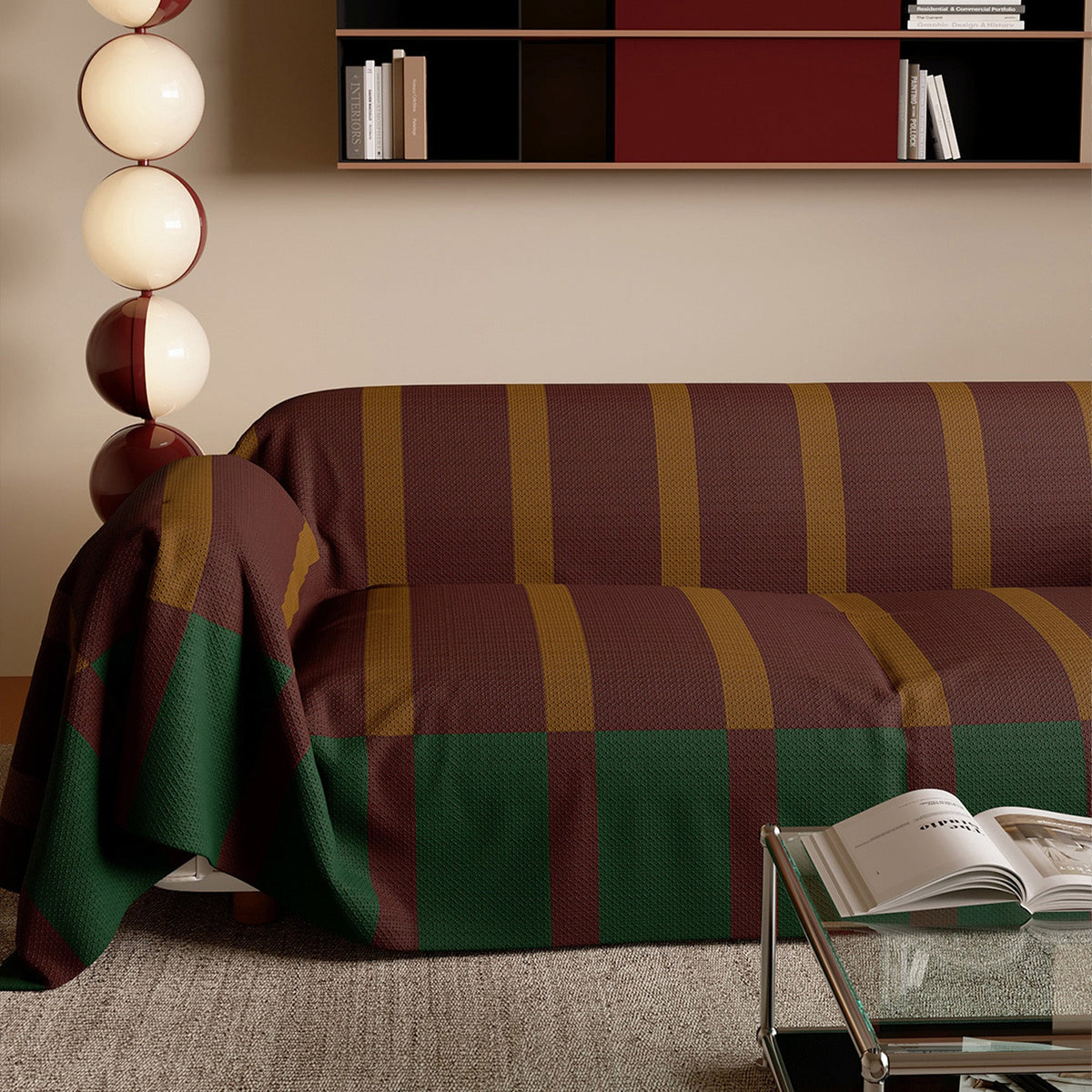Modern Striped Bold Sofa Cover Anti-Spill Lightweight Stylish Easy-to-Clean Couch Protection for a Cozy Home Upgrade
