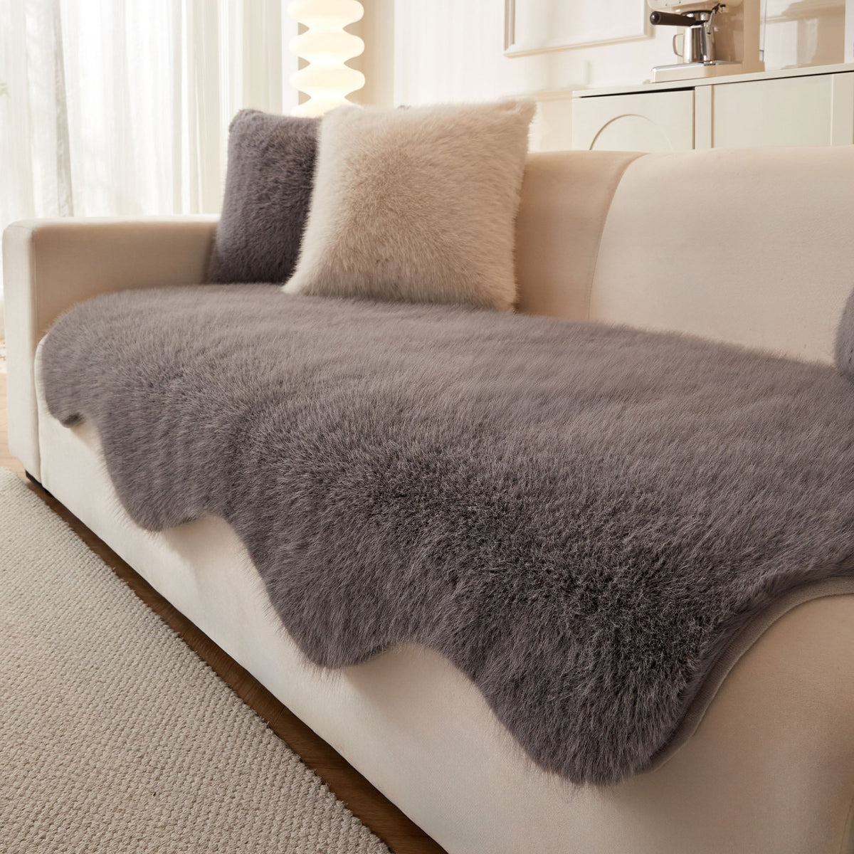Ultra-Soft Scandinavian Fluffy Sofa/Couch Cover