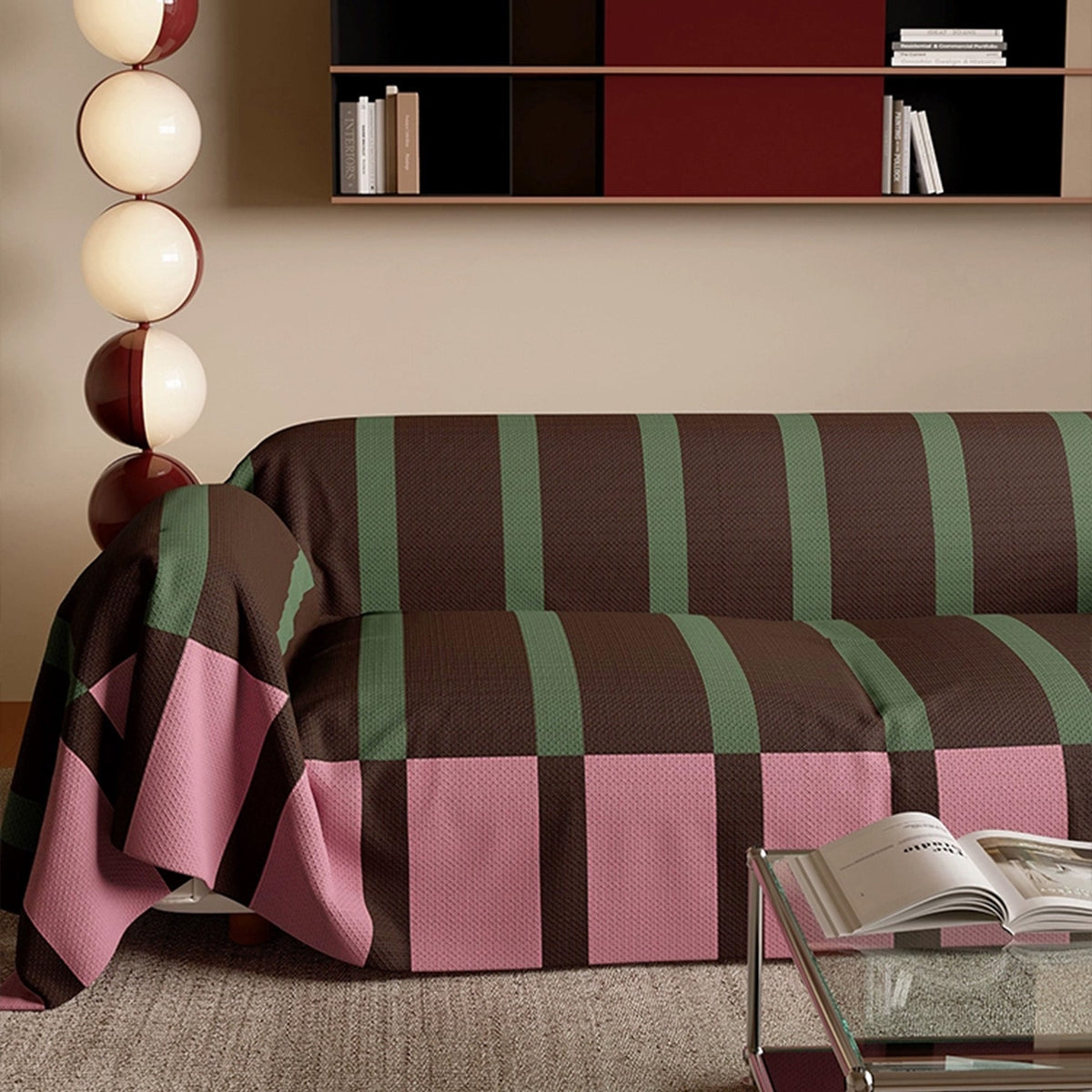 Modern Striped Bold Sofa Cover Anti-Spill Lightweight Stylish Easy-to-Clean Couch Protection for a Cozy Home Upgrade