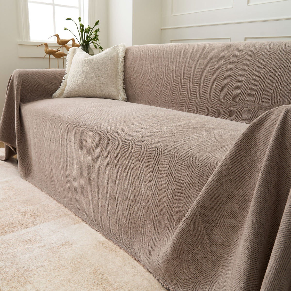 Durable Pet Friendly Herringbone Sofa/Couch Cover