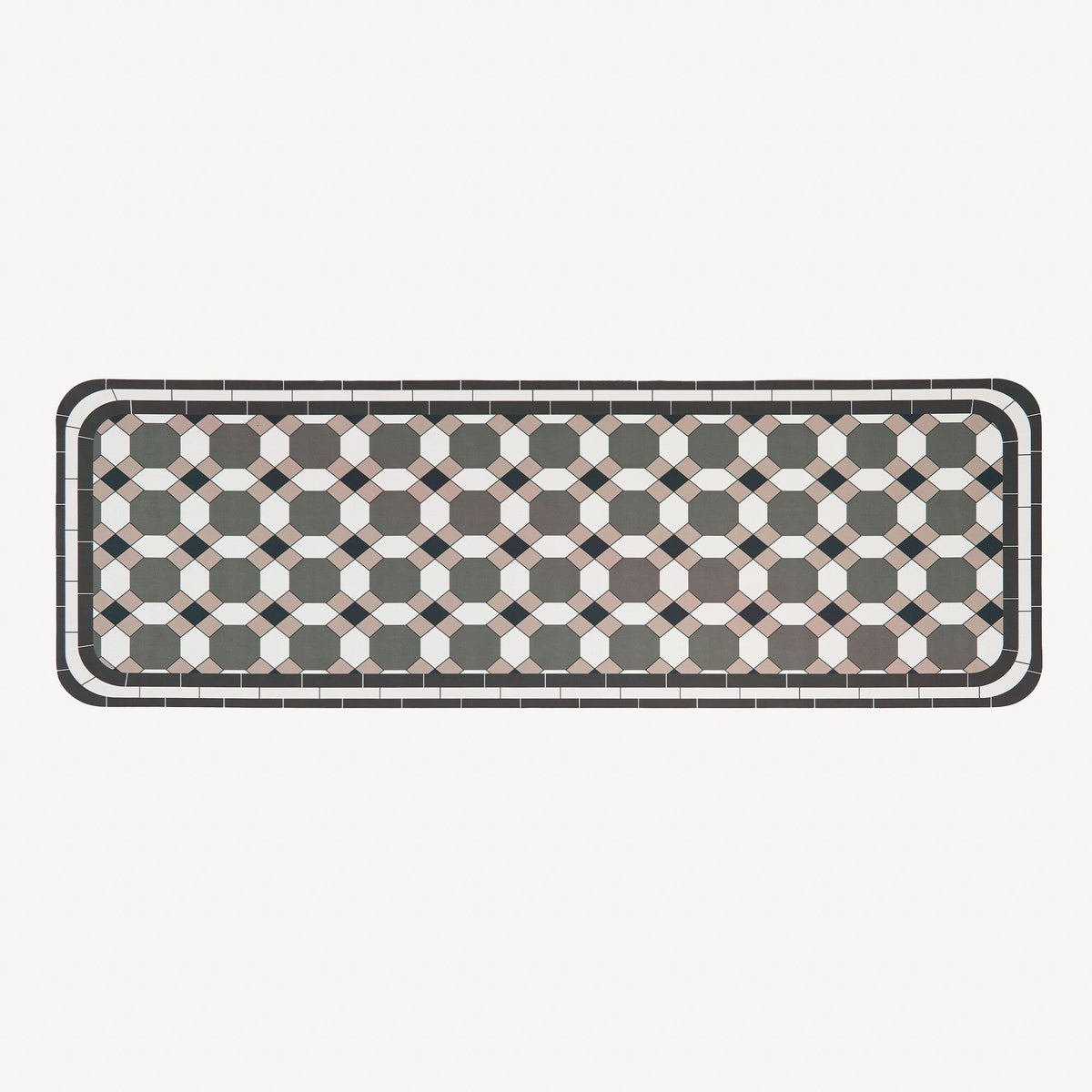 Easy Clean Rug Vintage Frame Durable Non-Slip Pet-Friendly Modern Hallway Runner Stain-Resistant