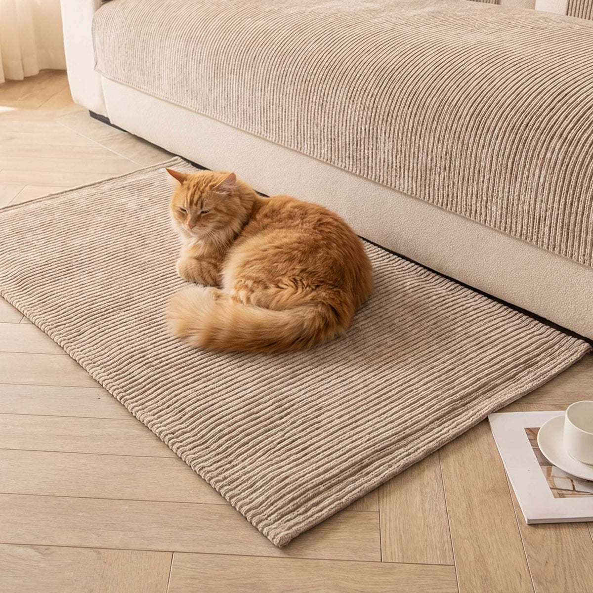 SoftWave Ribbed Chenille Nonslip Sofa Cover