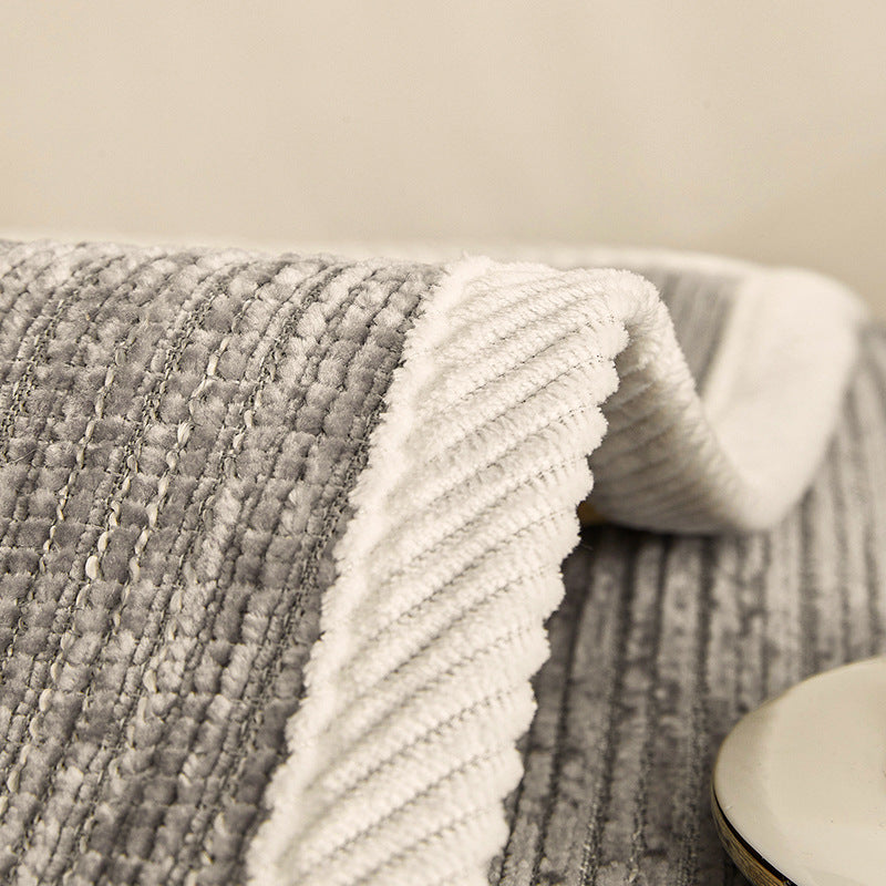 Simple Striped Chenille Sofa Cover