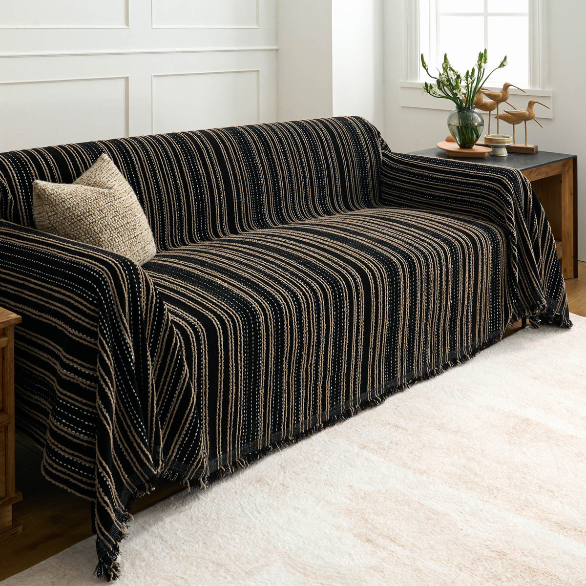 Textured Stripe Sofa/Couch Cover