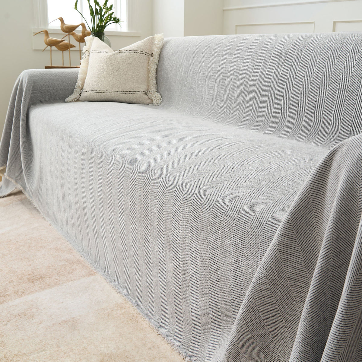 Durable Pet Friendly Herringbone Sofa/Couch Cover