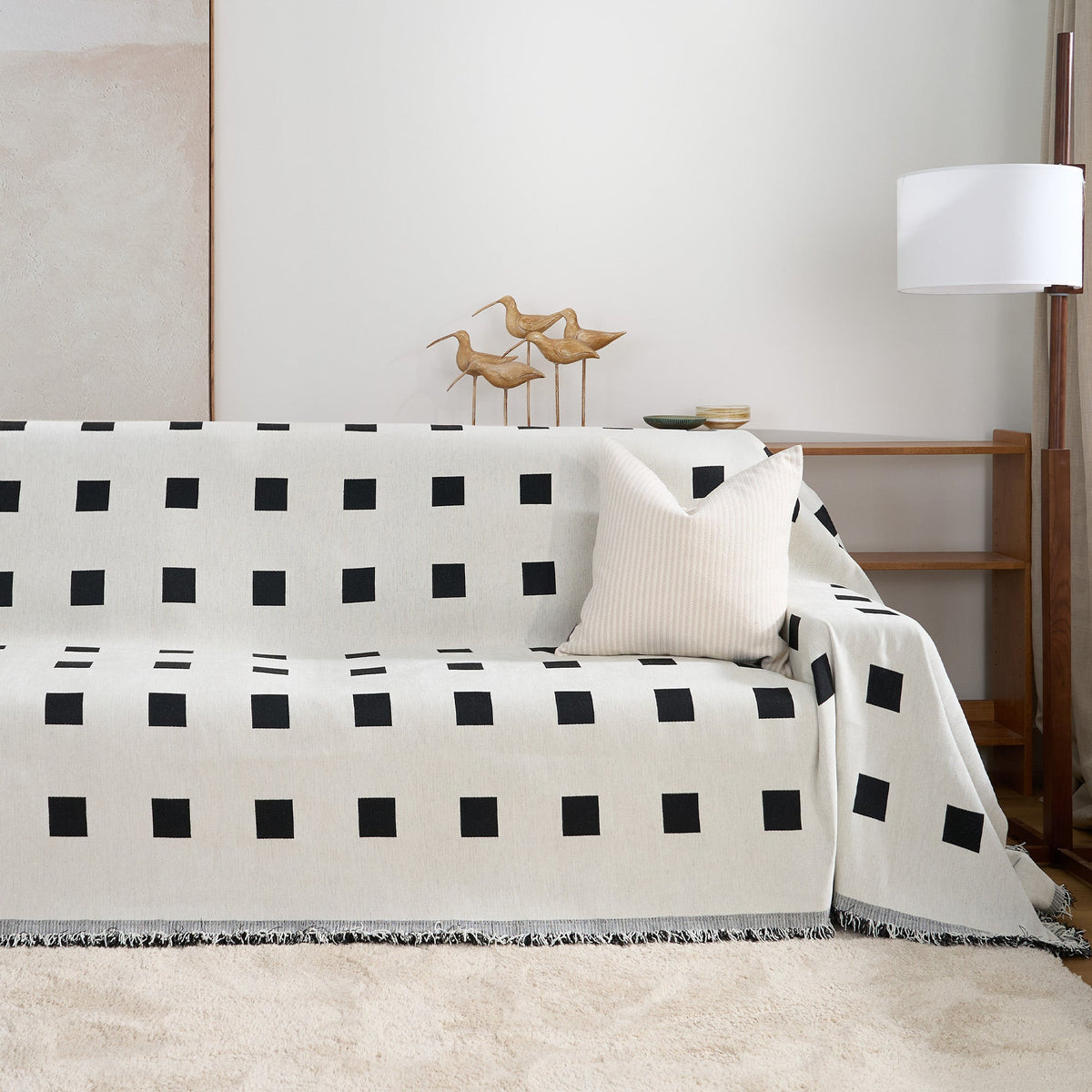 Checkered Onyx Reversible Comfort Sofa / Couch Cover