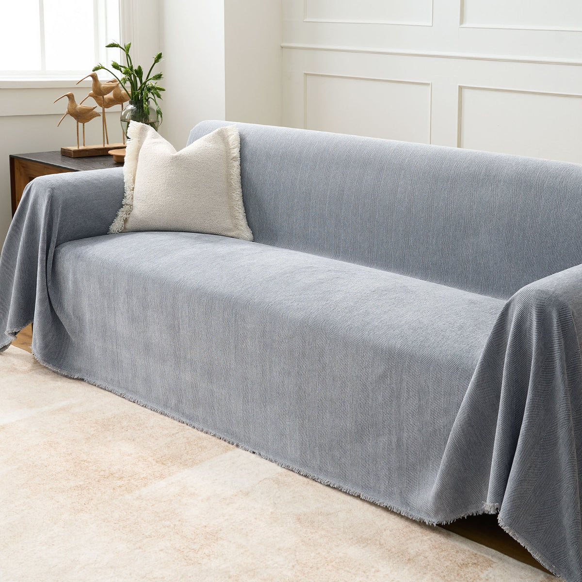 Durable Pet Friendly Herringbone Sofa/Couch Cover