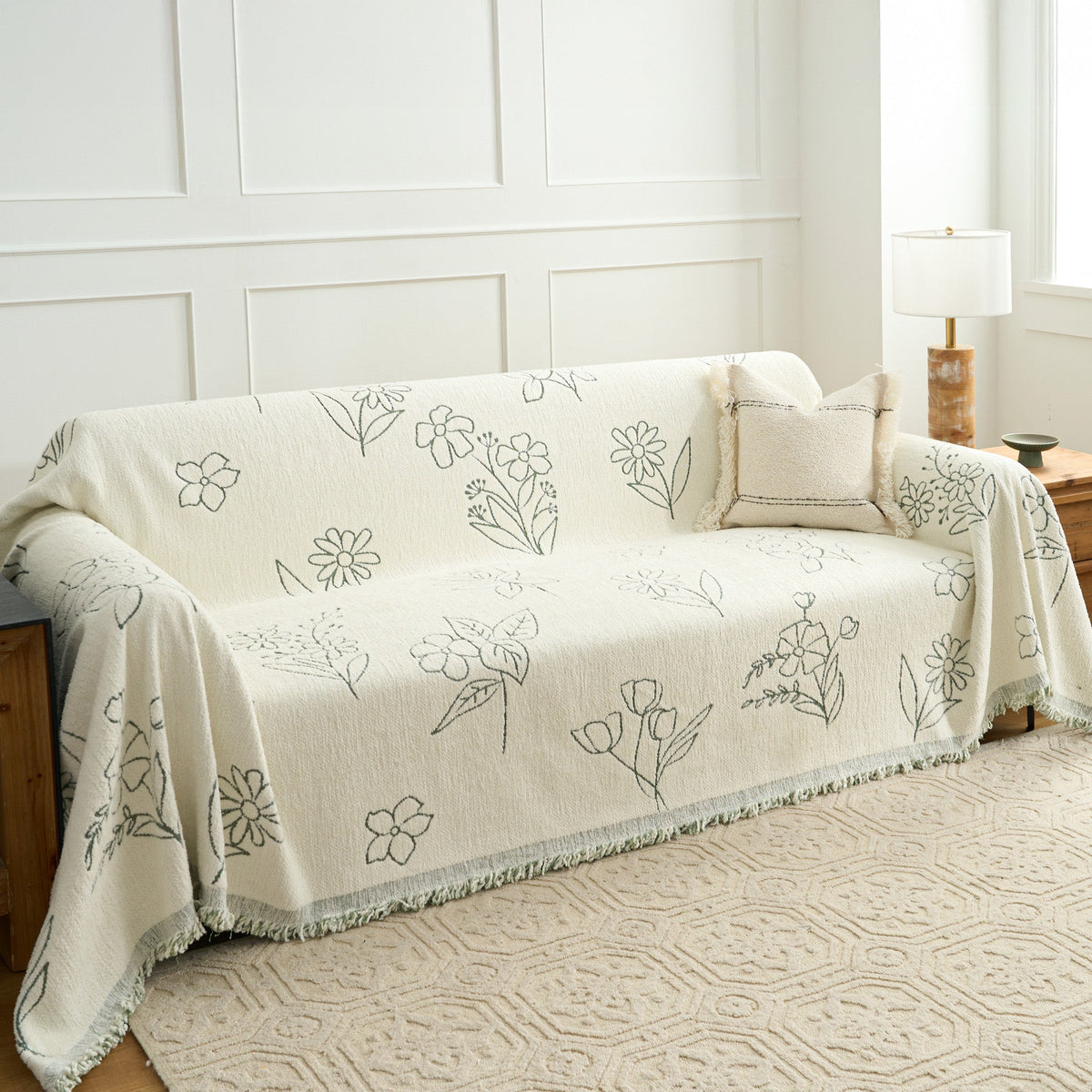 Cozy Winter Florals Sofa Cover