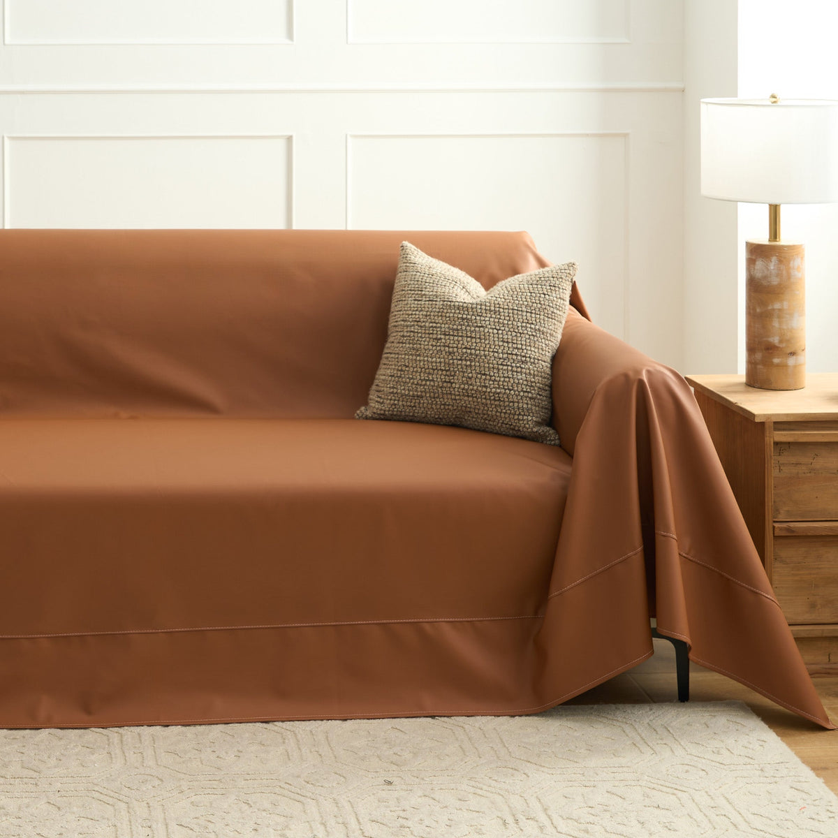 Spill-Resistant Premium Faux Leather Sofa/Couch Cover