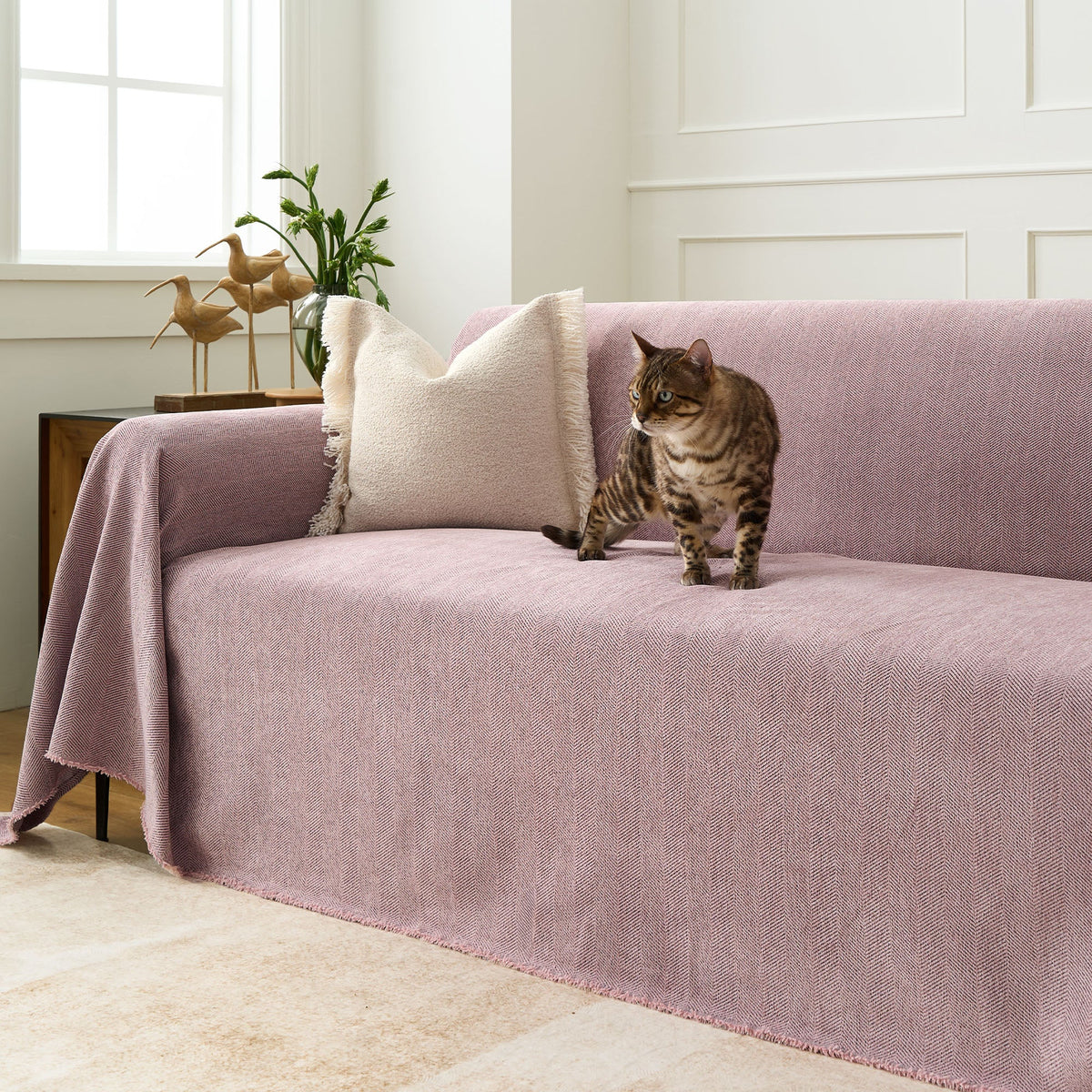 Durable Pet Friendly Herringbone Sofa/Couch Cover