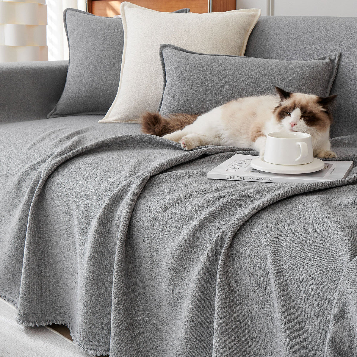 Spill-Resistant AquaLux Sofa/Couch Cover for Pet Owners