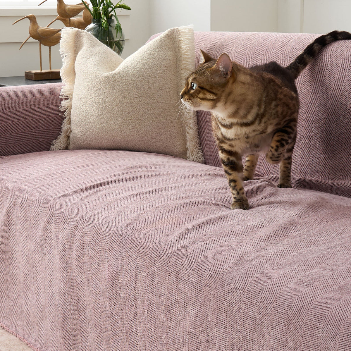 Durable Pet Friendly Herringbone Sofa/Couch Cover