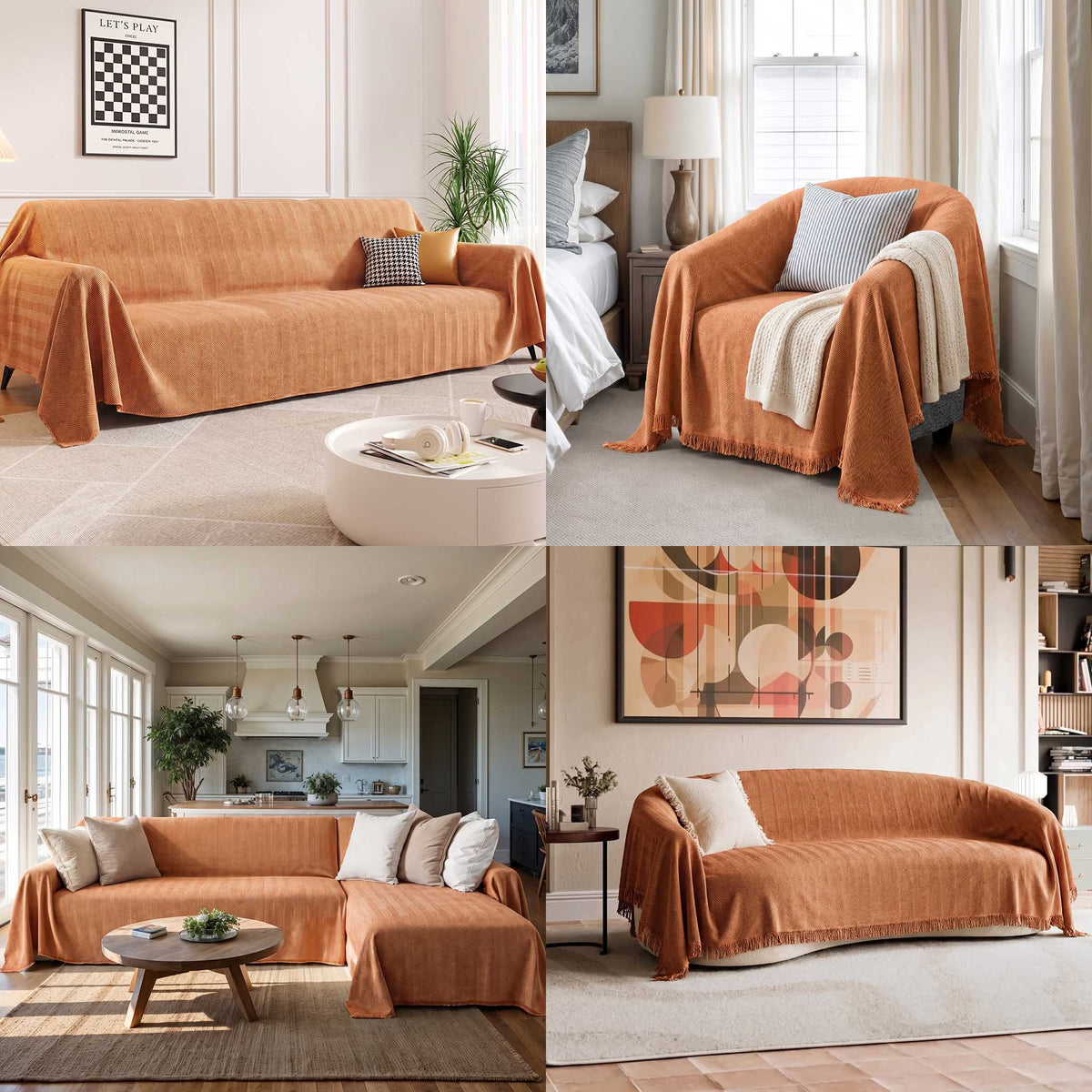 Durable Pet Friendly Herringbone Sofa/Couch Cover