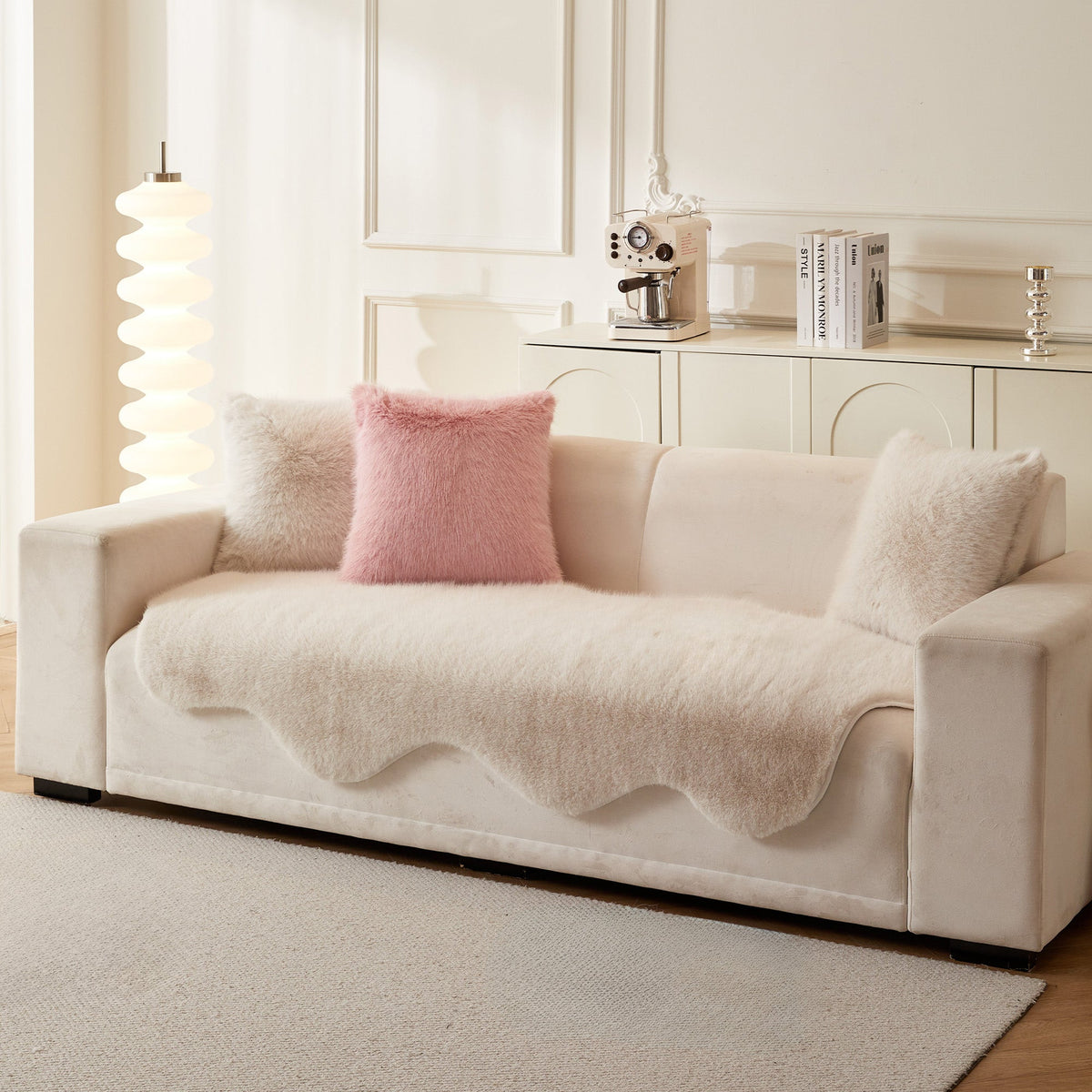 Ultra-Soft Scandinavian Fluffy Sofa/Couch Cover