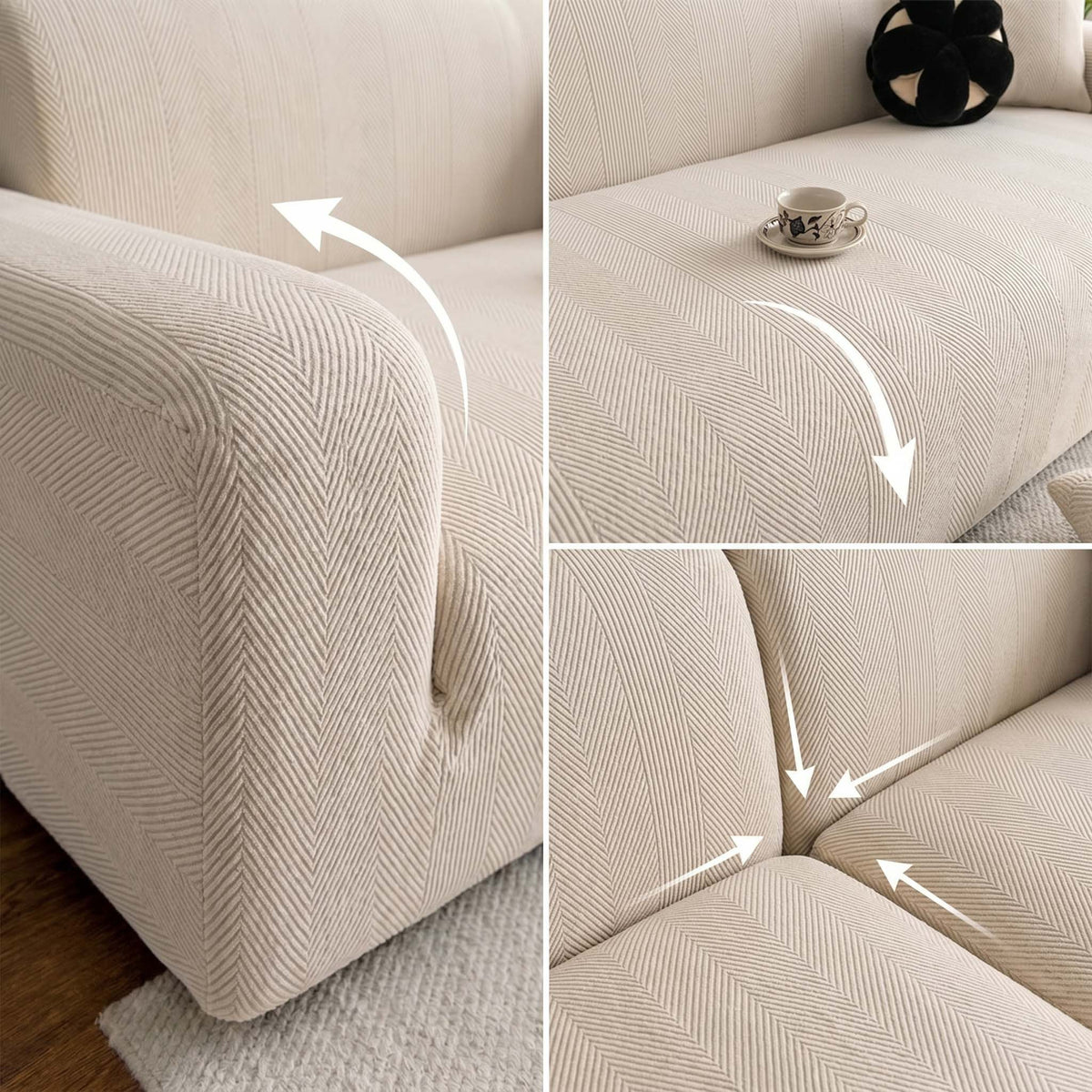 AquaFlex GeoStretch Spill-Resistant Sofa Slipcover