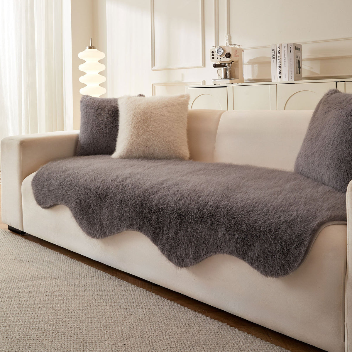 Ultra-Soft Scandinavian Fluffy Sofa/Couch Cover