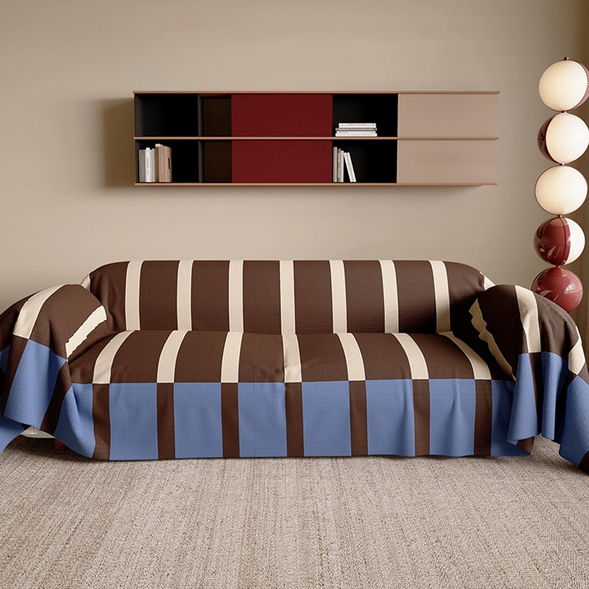 Modern Striped Bold Sofa Cover Anti-Spill Lightweight Stylish Easy-to-Clean Couch Protection for a Cozy Home Upgrade