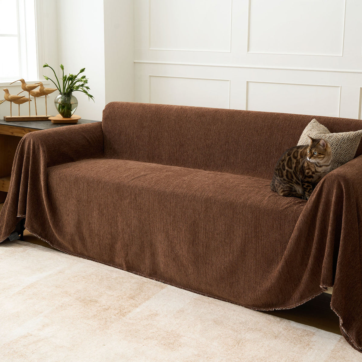 Durable Pet Friendly Herringbone Sofa/Couch Cover