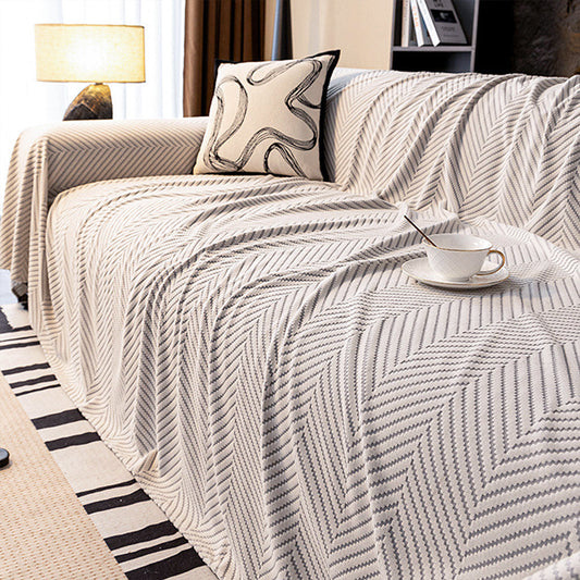 Elegant Washable Herringbone Chenille Sofa Cover