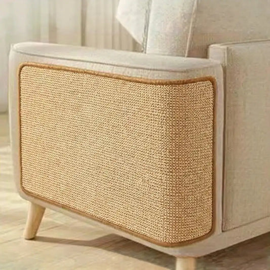 Faux Sisal Cat Scratcher Mat Sofa Protector with Velcro Tape