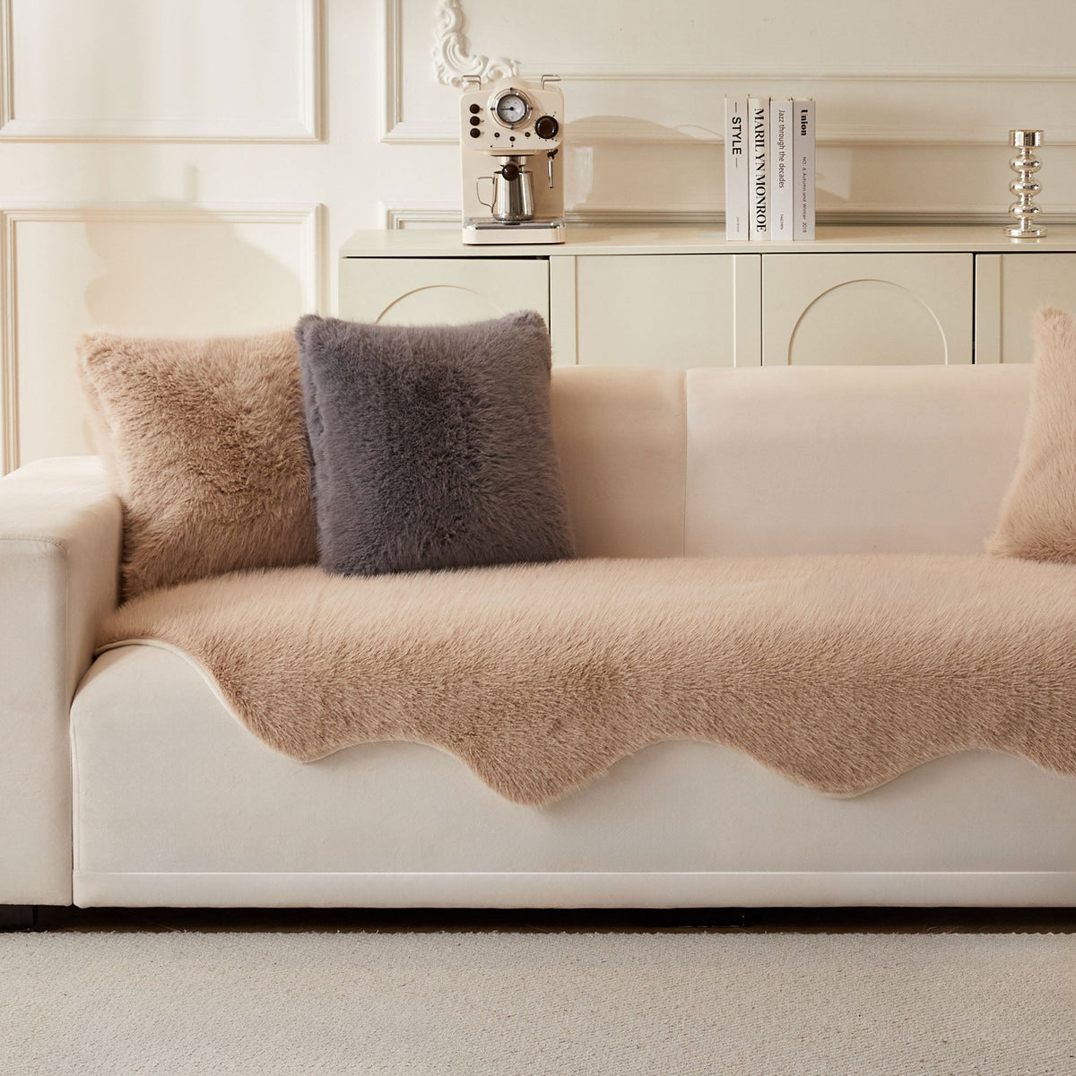 Ultra-Soft Scandinavian Fluffy Sofa/Couch Cover