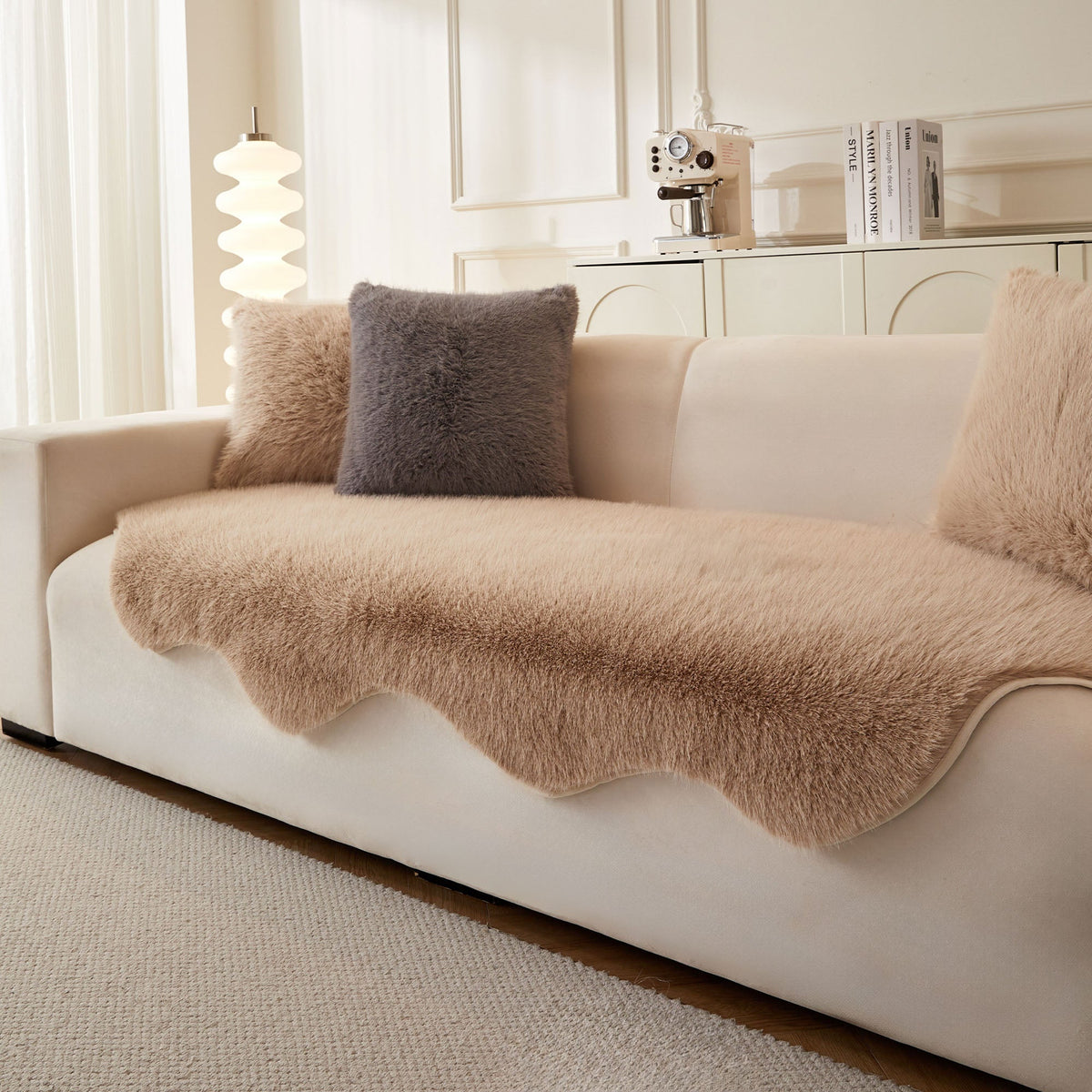 Ultra-Soft Scandinavian Fluffy Sofa/Couch Cover