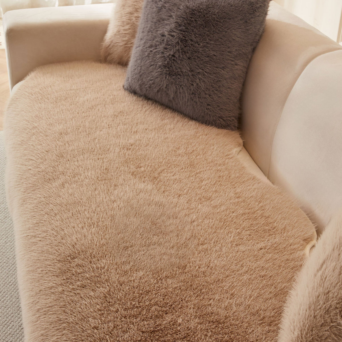 Ultra-Soft Scandinavian Fluffy Sofa/Couch Cover