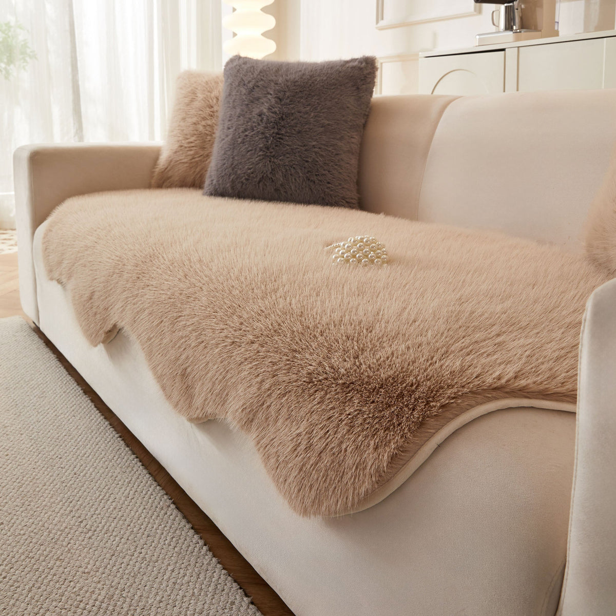 Ultra-Soft Scandinavian Fluffy Sofa/Couch Cover