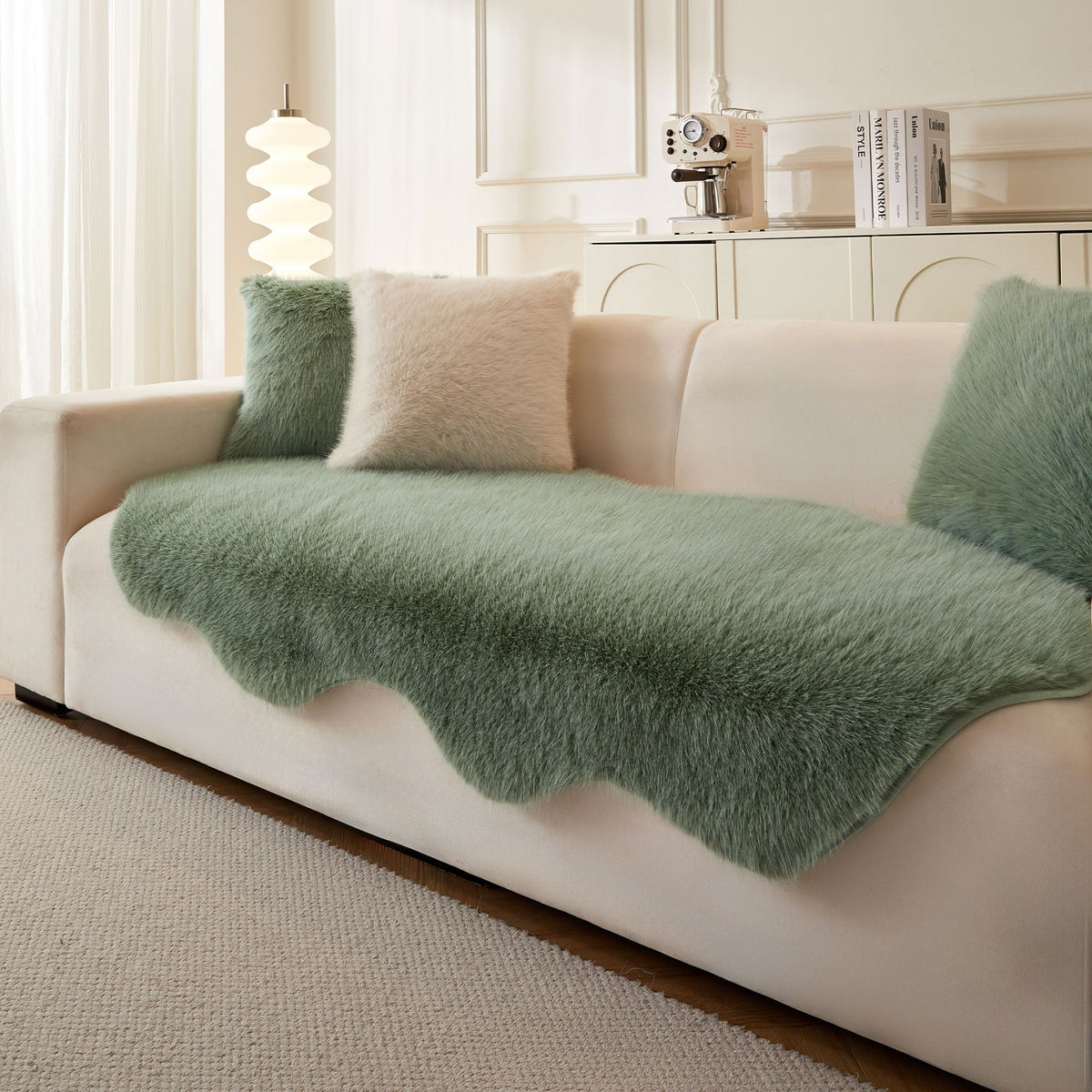 Ultra-Soft Scandinavian Fluffy Sofa/Couch Cover