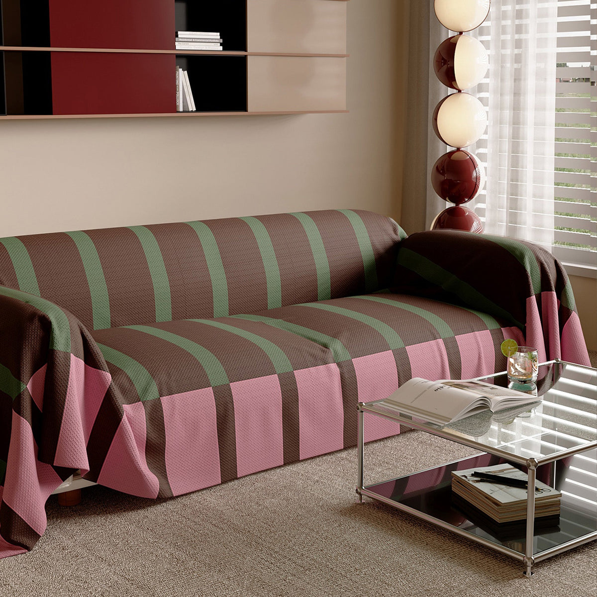 Modern Striped Bold Sofa Cover Anti-Spill Lightweight Stylish Easy-to-Clean Couch Protection for a Cozy Home Upgrade