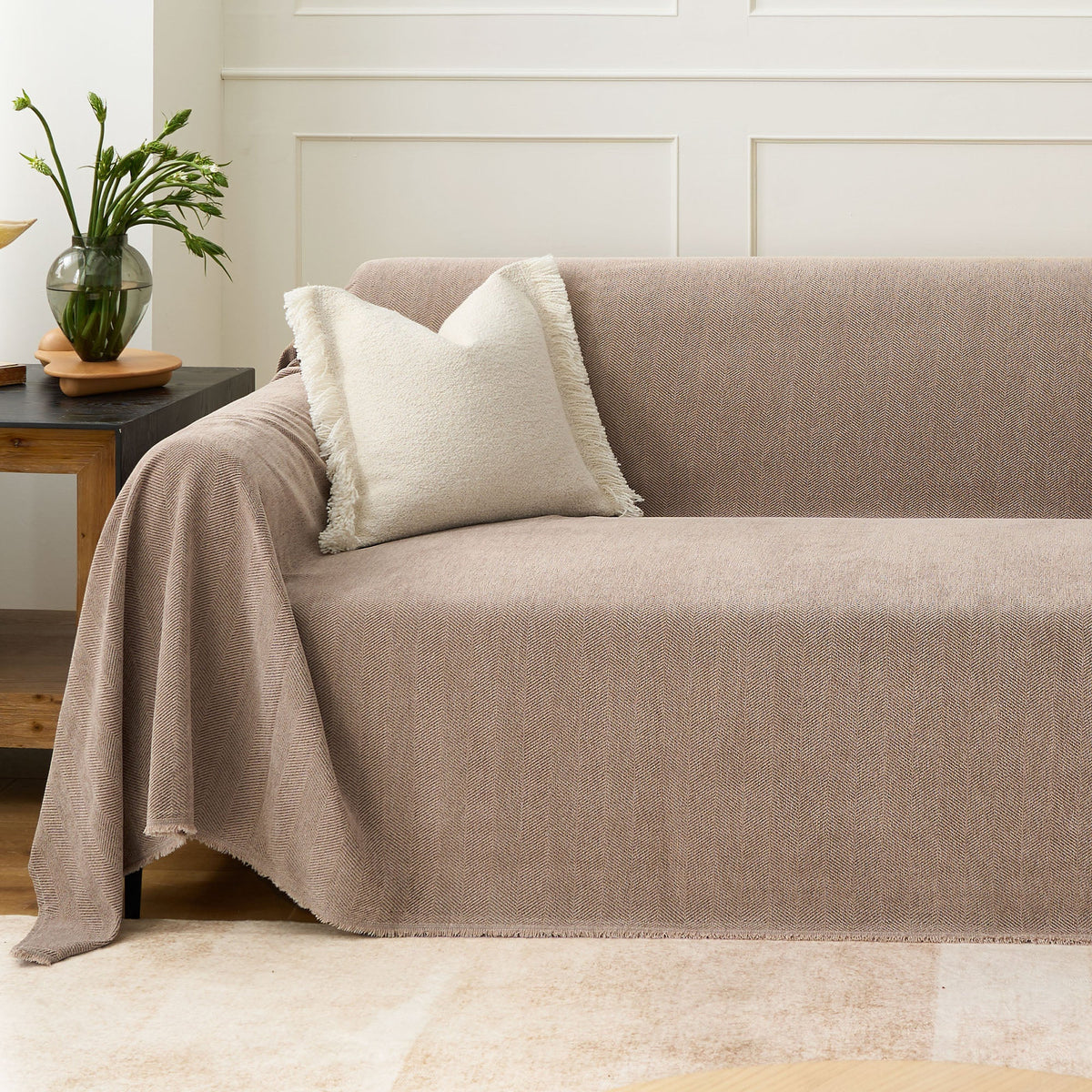 Durable Pet Friendly Herringbone Sofa/Couch Cover