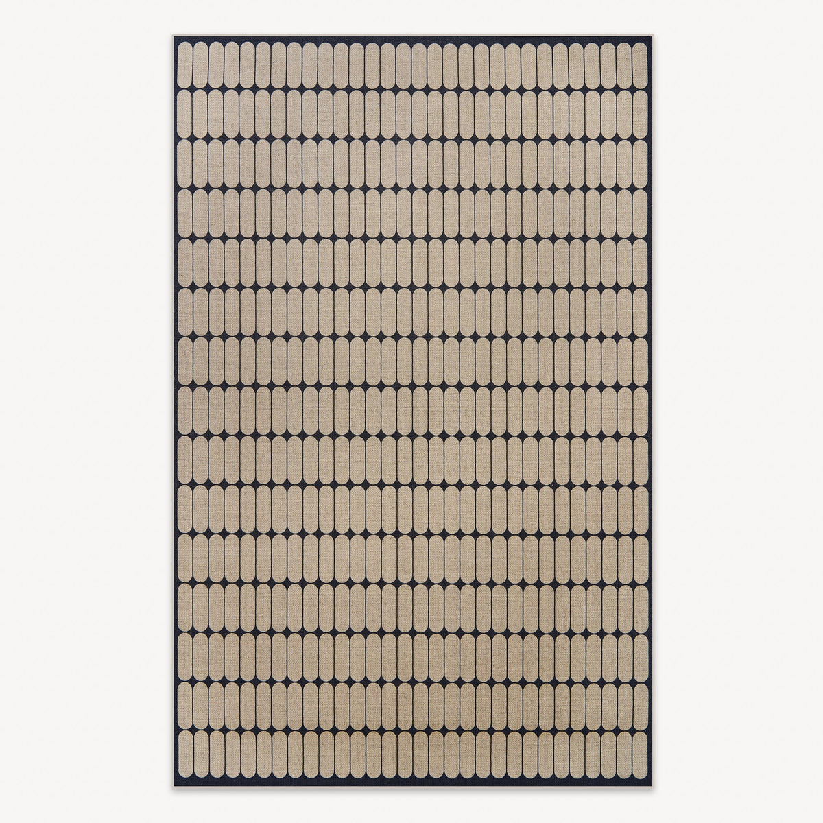 Easy Clean Rug Modern Oval Grid Spillproof Pet-Friendly Geometric Living Room Plush Area Rug