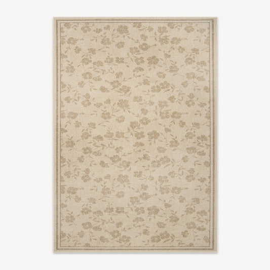 Easy Clean Rug Vintage Floral Pattern Spillproof Pet-Friendly Bedroom Area Rug