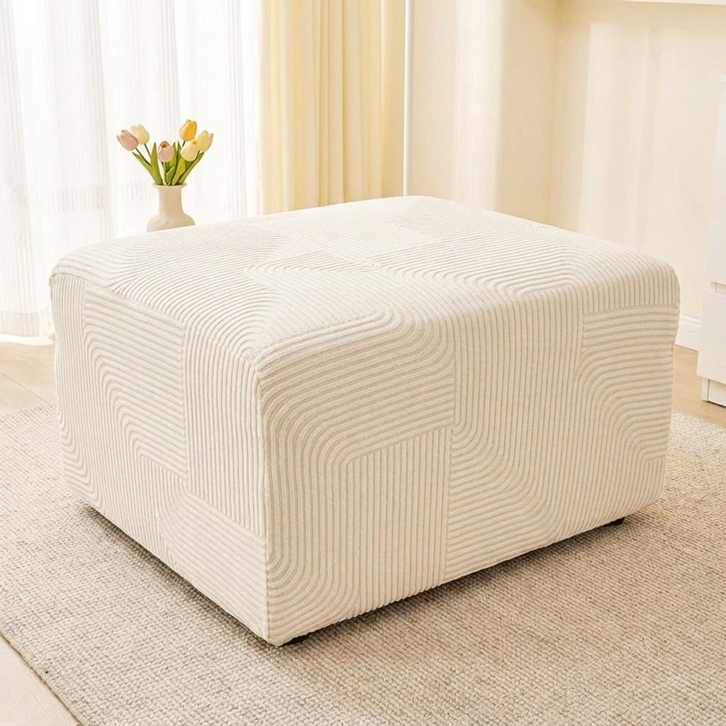 CreamFlow Stretch Full-Encasing Sofa Slipcover